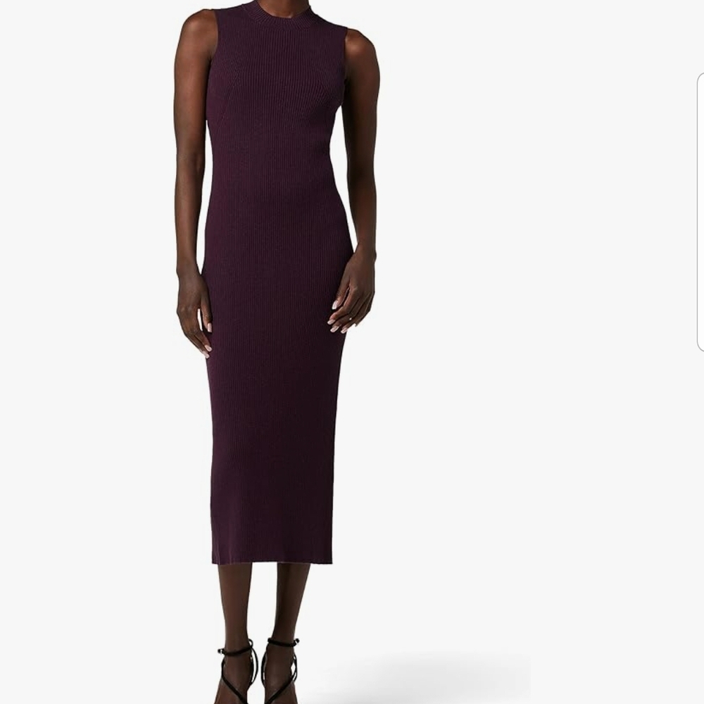 Hudson Jeans Sleeveless Dark Purple Midi Dress